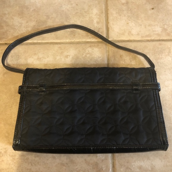 Vera Bradley solid black quilted baguette purse - Picture 2 of 5